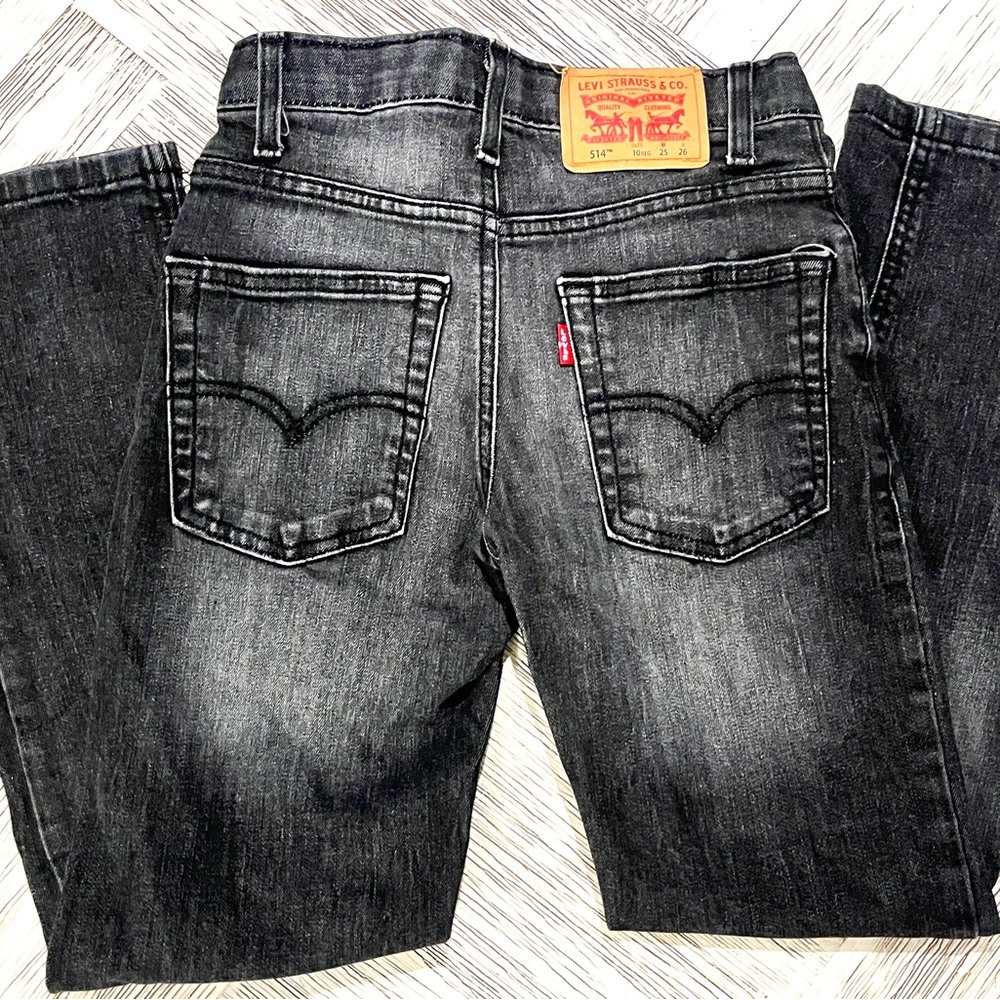 Levi's Black Boys Straight Jeans - Picture 2 of 9